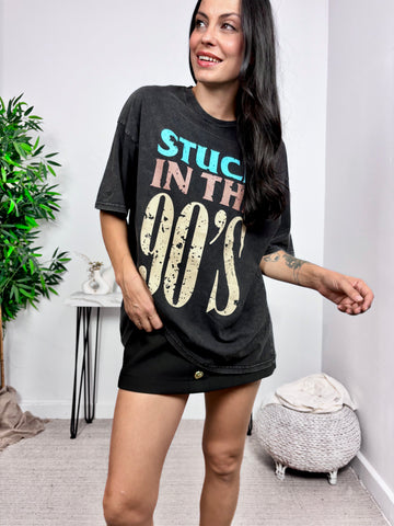 Camiseta 90s Gris Delavado
