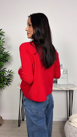 Jersey Basic Cuello Perkins Corto Rojo