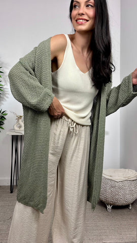 Cardigan Midi Caqui