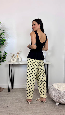 Pantalón Barrel Lunares