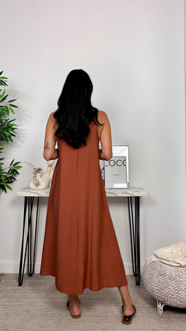 Vestido Basic Teja
