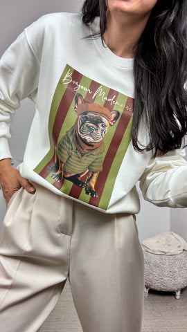Sudadera Bulldog Caqui