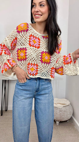 Jersey Crochet Rosa