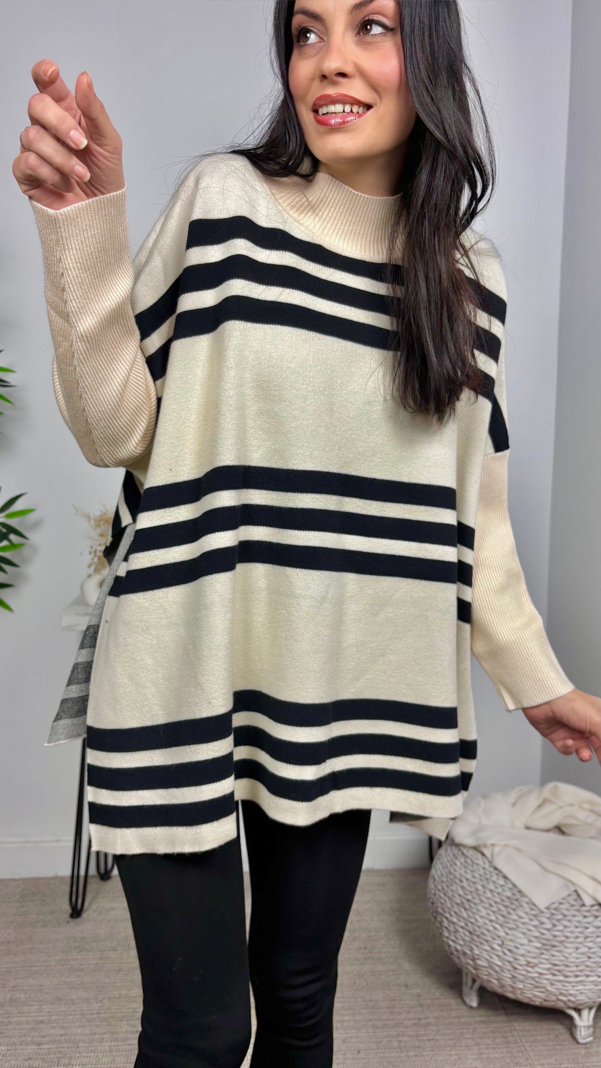 Jersey Rayas Oversize Crudo