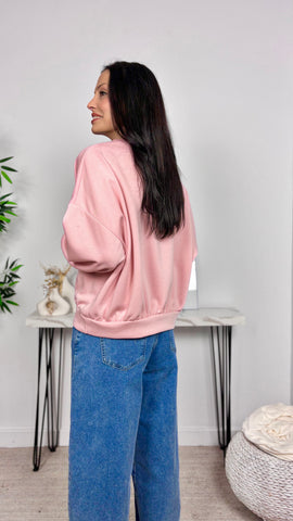 Sudadera Lazo Rosa