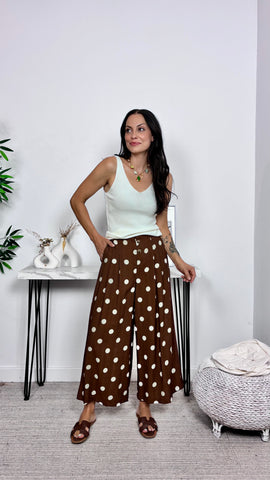Pantalón Lunares Marrón