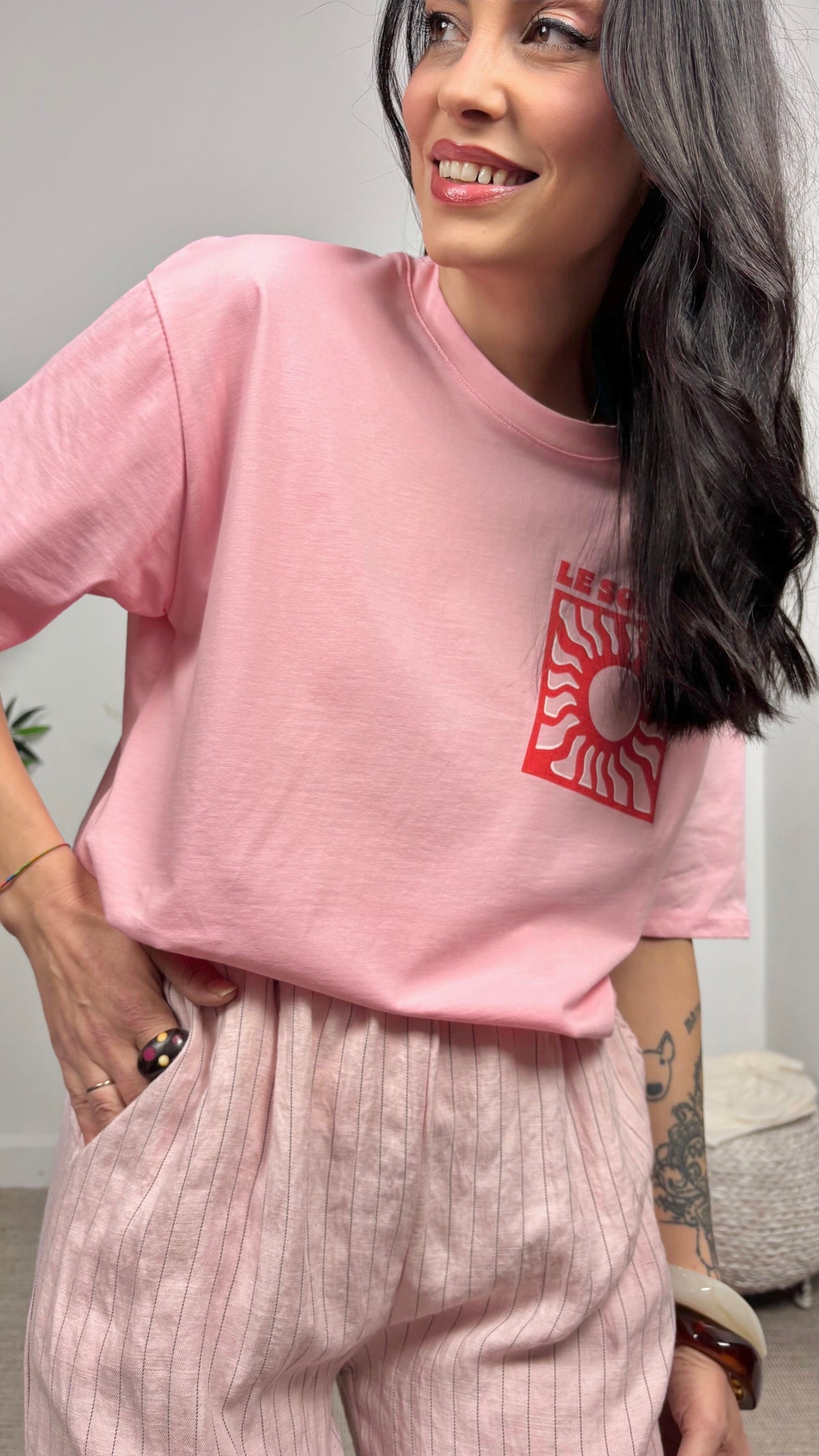 Camiseta Soleil Rosa