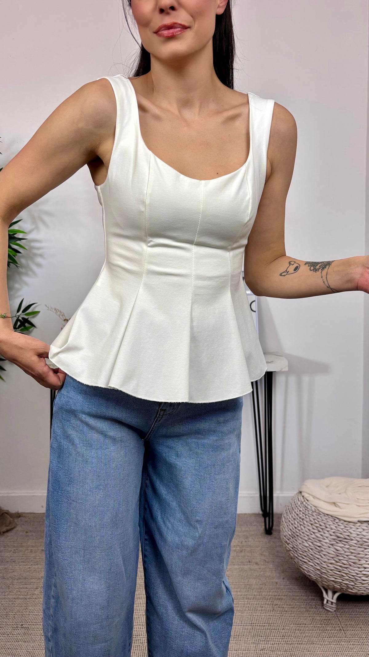 Top Evasé Blanco