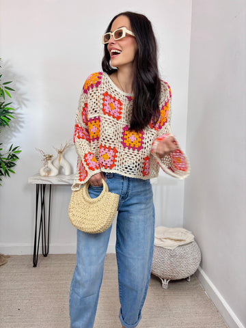 Jersey Crochet Rosa