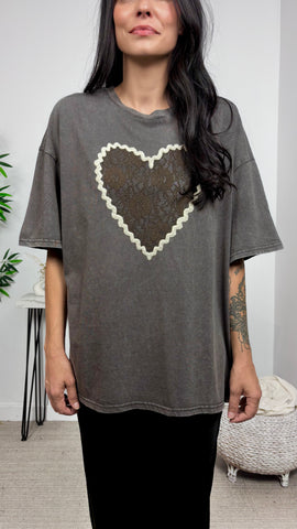 Camiseta Corazon Encaje
