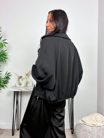 Chaqueta Fluida Negra