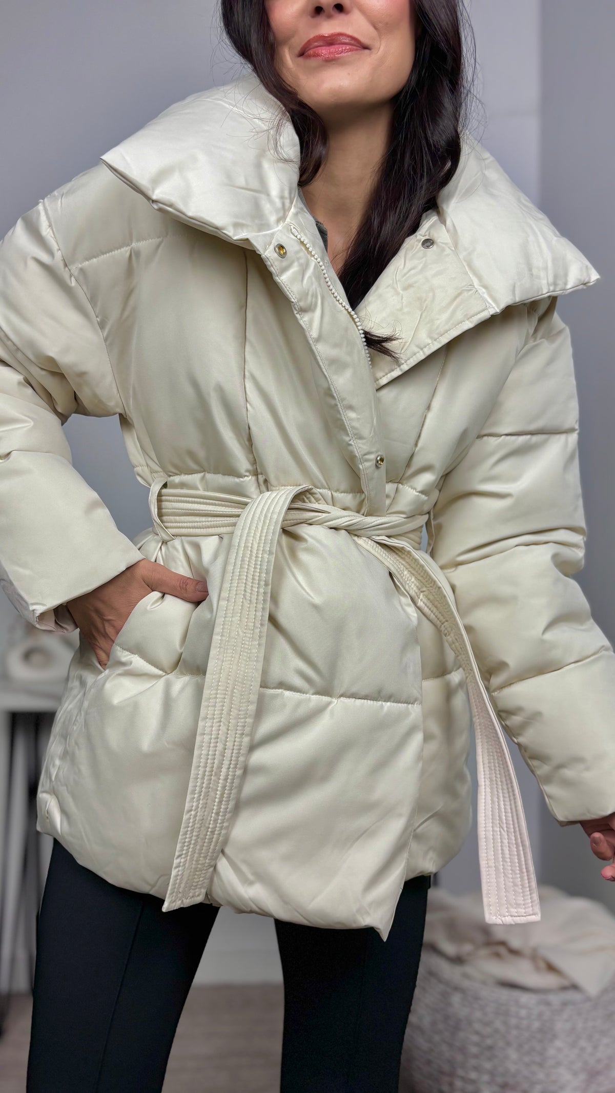 Cazadora Acolchada Crudo