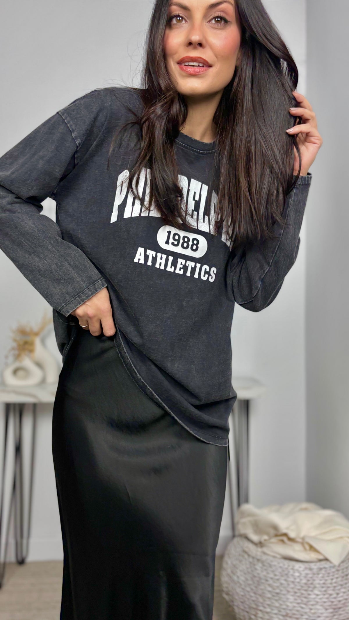 Camiseta Delavada Negro