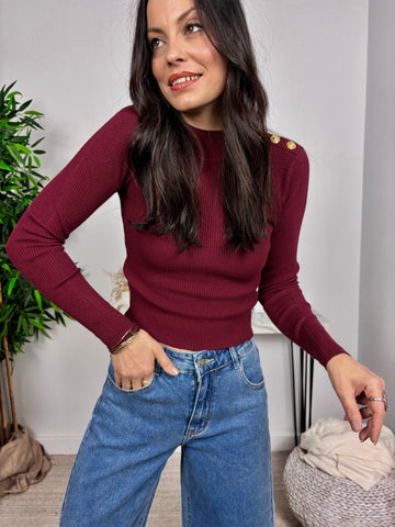 Jersey Botones Granate