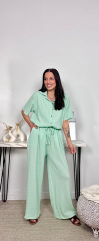 Conjunto Fluido Verde Agua