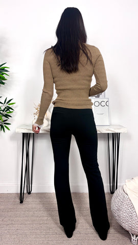 Pantalón Elástico Flare  Negro