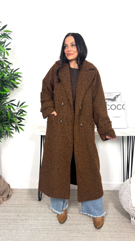 Abrigo Doble Botonadura Marrón