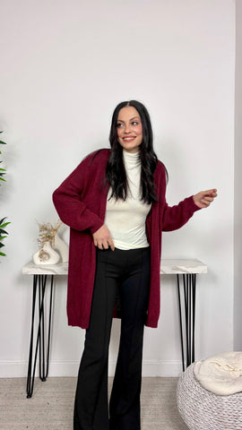 Cárdigan Punto Granate