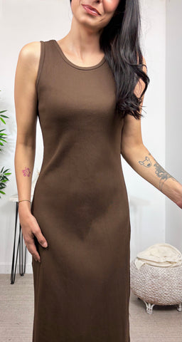 Vestido Canalé Marrón Chocolate