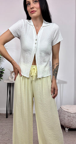 Top Botones Blanco