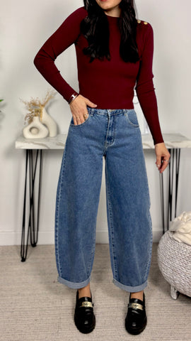 Jersey Botones Granate