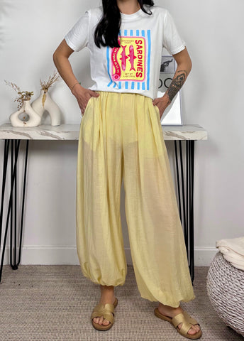 Pantalón Ballon Fluido Amarillo