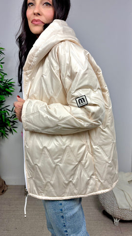 Cazadora Acolchada Corta Crudo