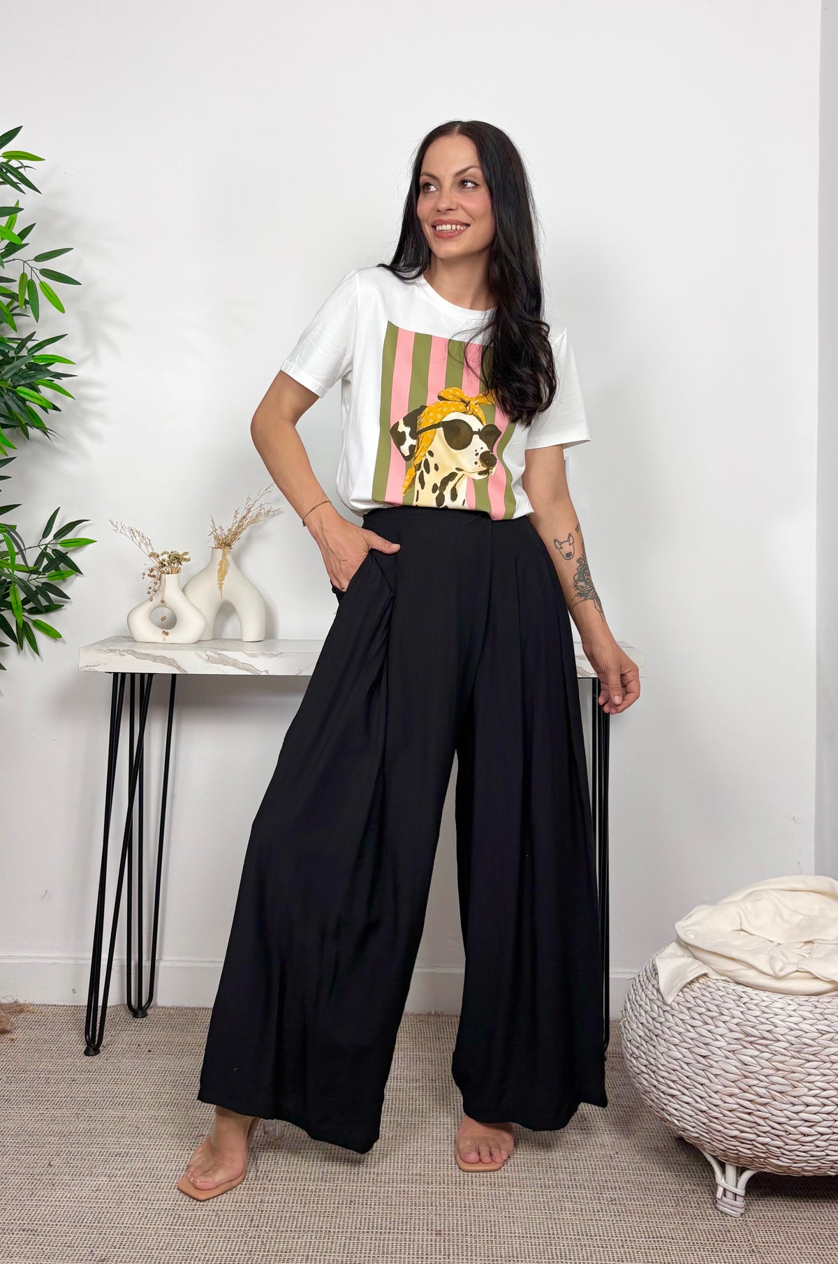 Pantalón Ancho Negro