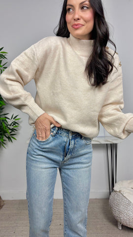 Jersey Botones Dorados Beis