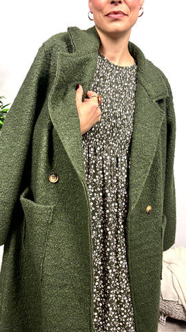 Vestido Nido de Abeja Caqui