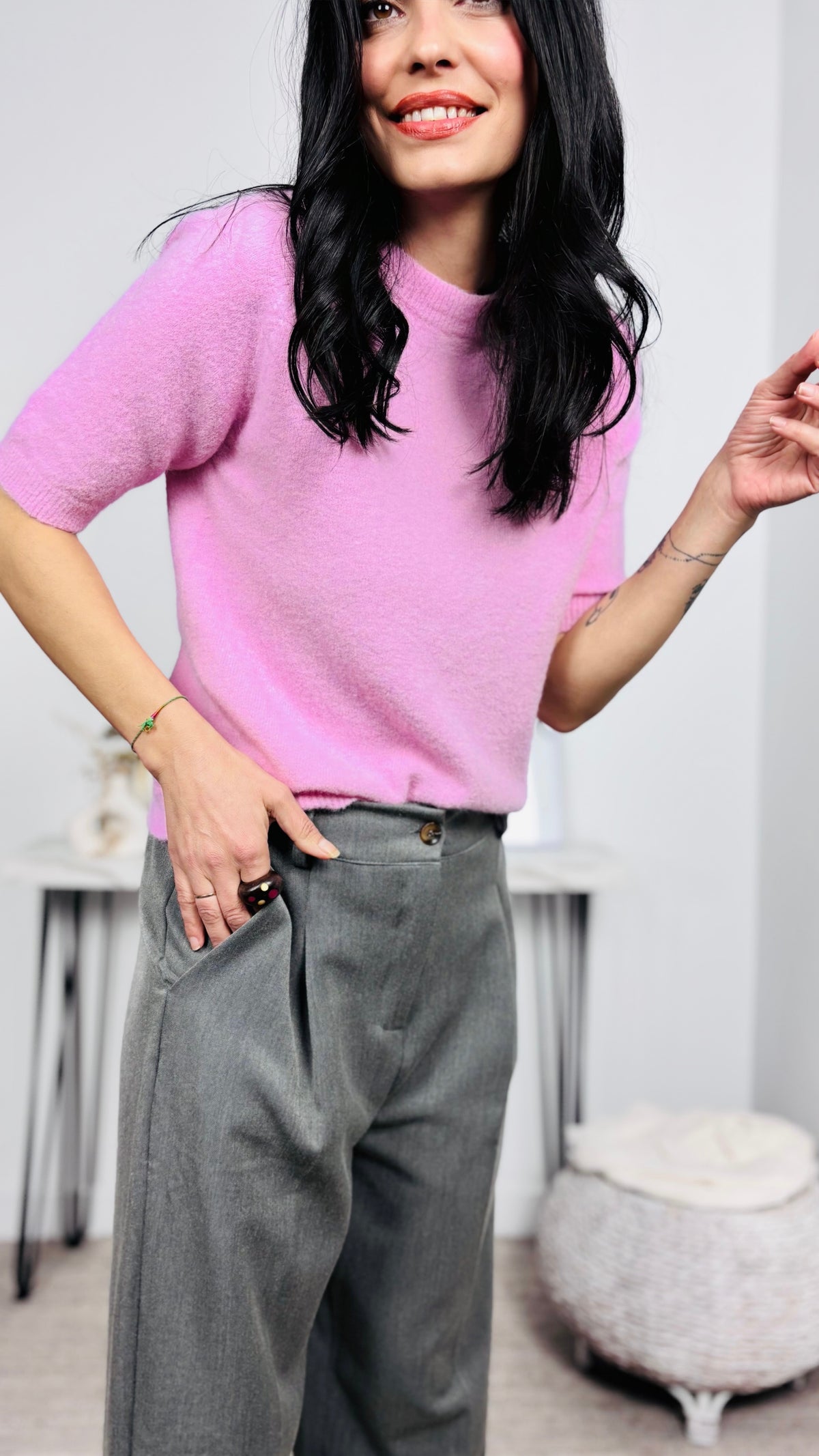 Jersey Manga Corta Rosa