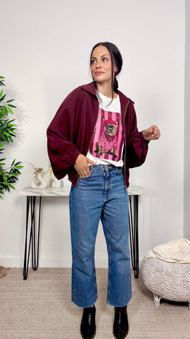 Chaqueta Fluida Granate