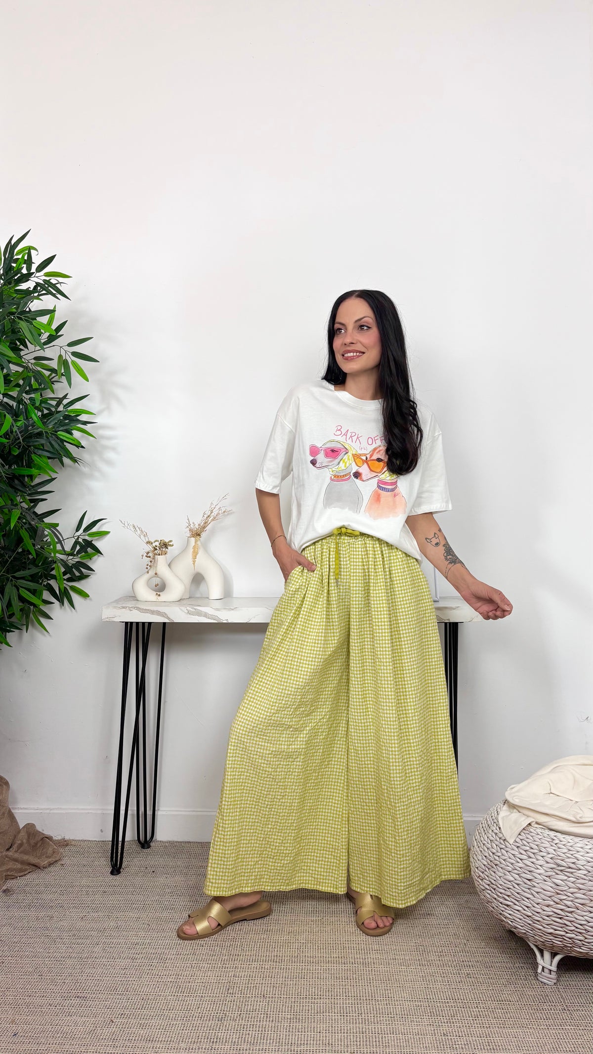 Pantalón Vichy Verde Pistacho