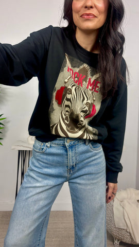 Sudadera Cebra Negro