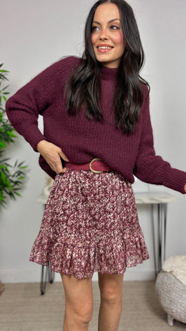 Vestido Corto Granate