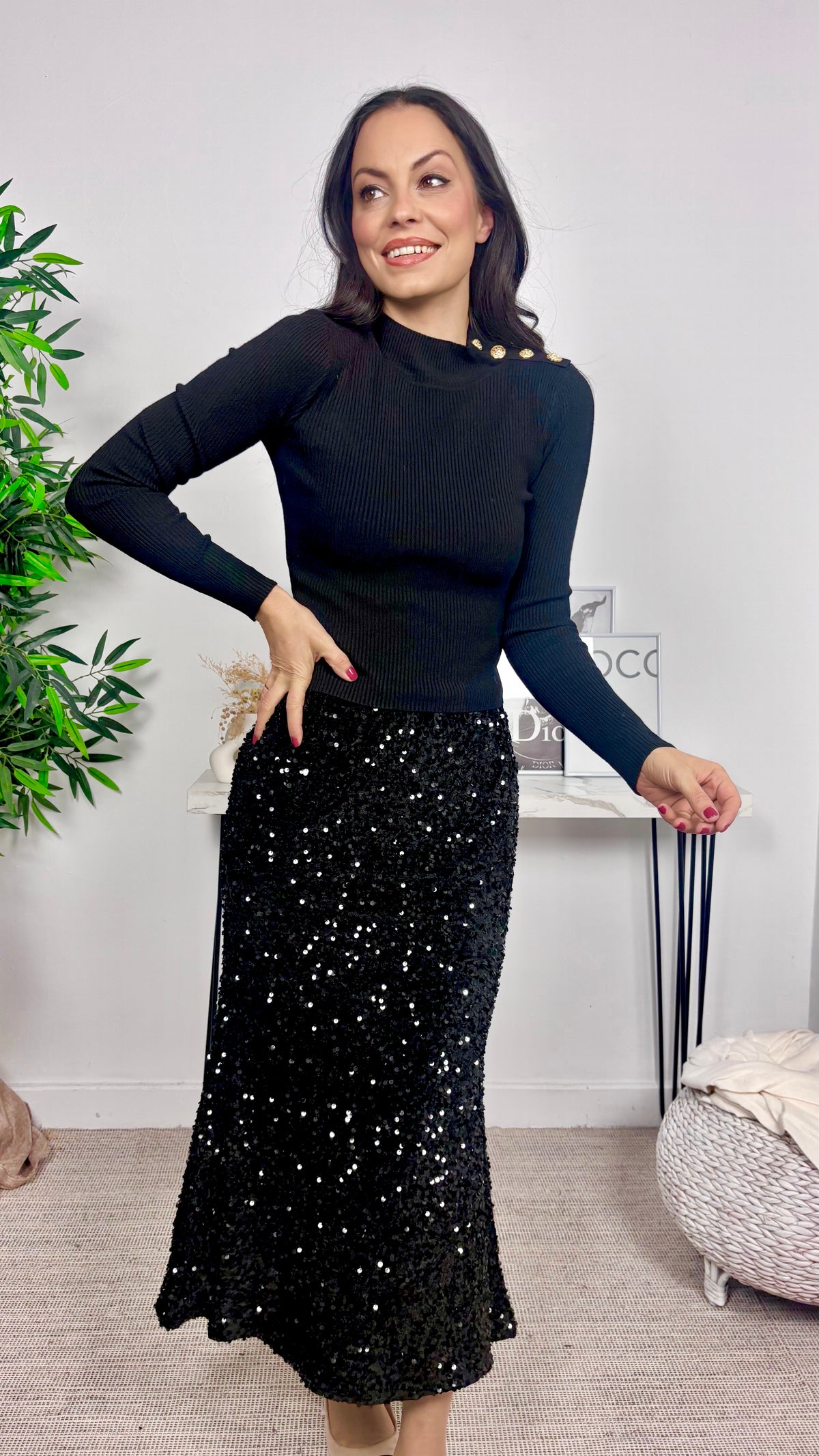 Falda Lentejuelas Midi