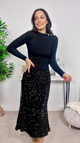 Jersey Botones Negro