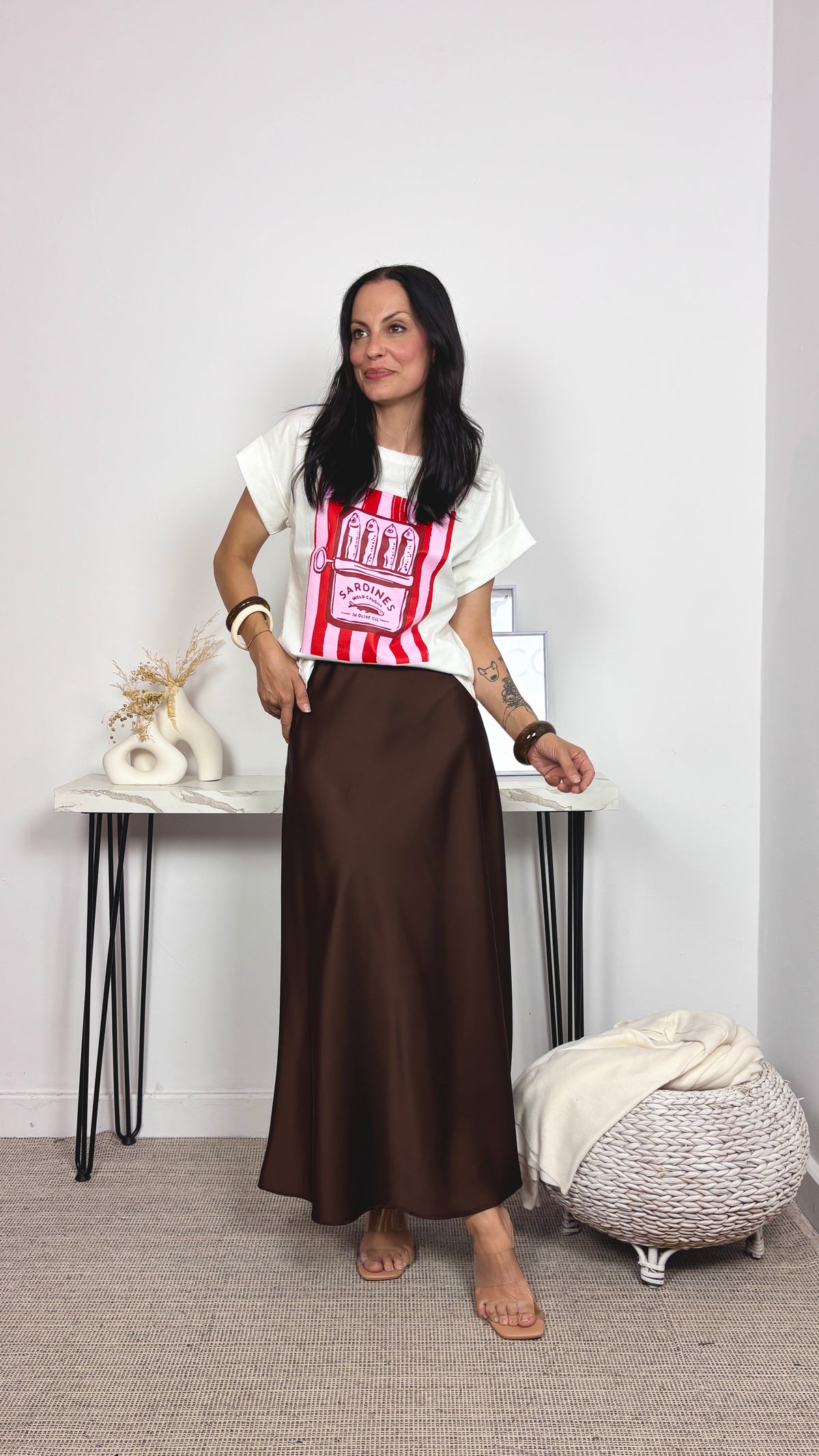 Falda Satinada Mocca