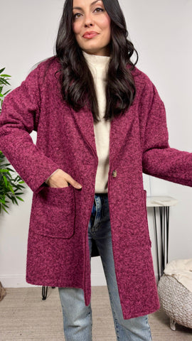 Abrigo Básico Corto Granate