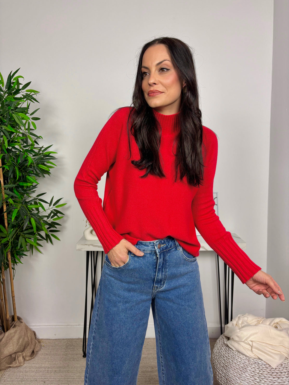 Jersey Basic Cuello Perkins Corto Rojo