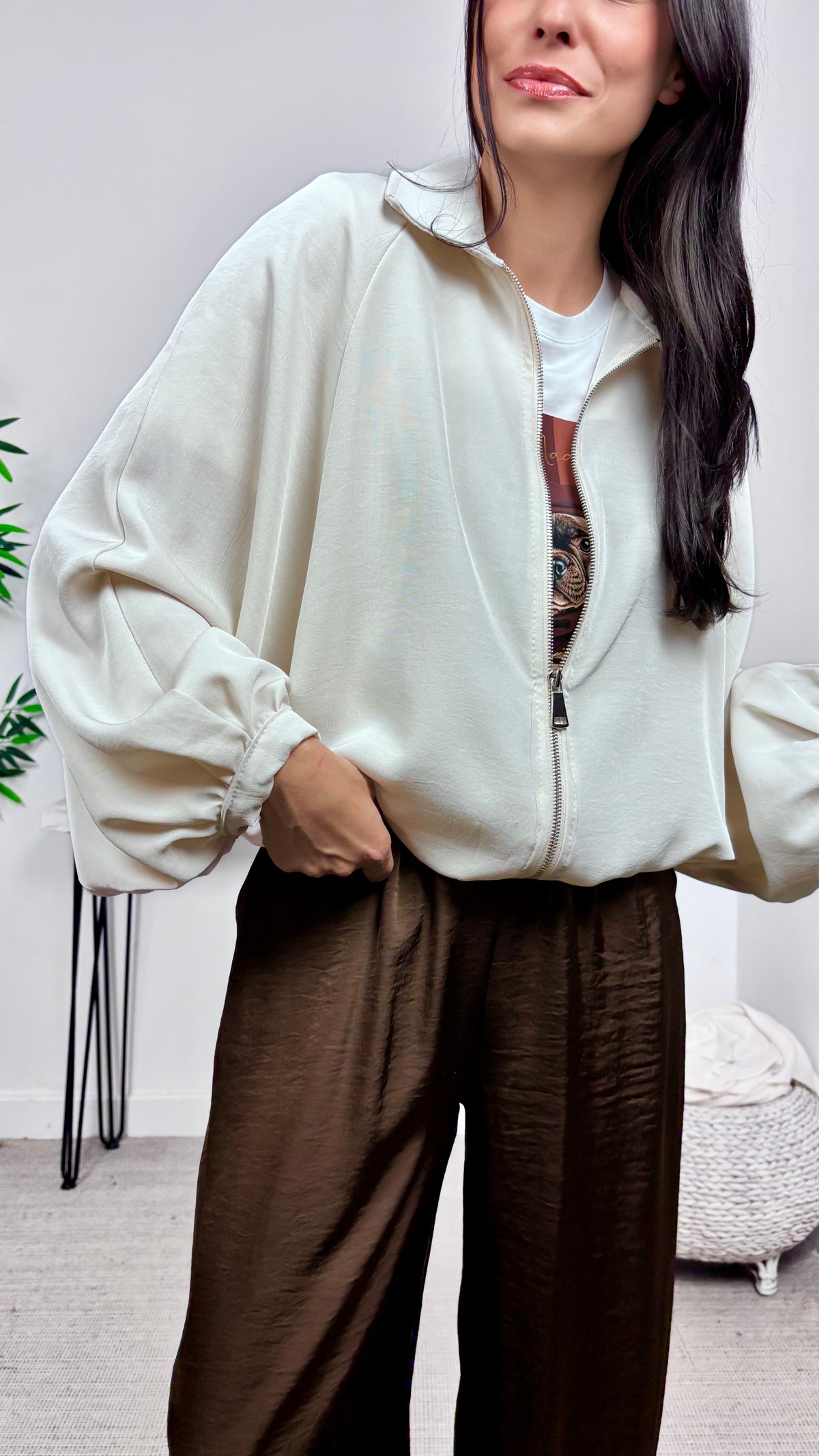 Chaqueta Fluida Arena