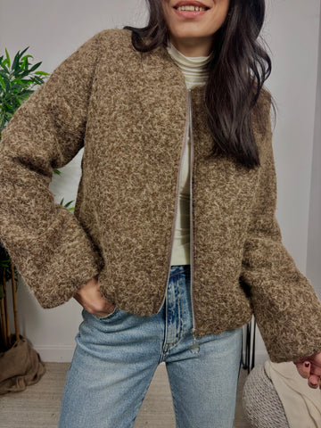 Bomber Rizada Marrón