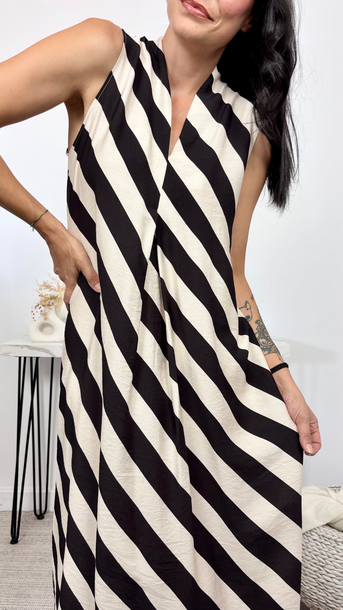 Vestido Rayas Negro