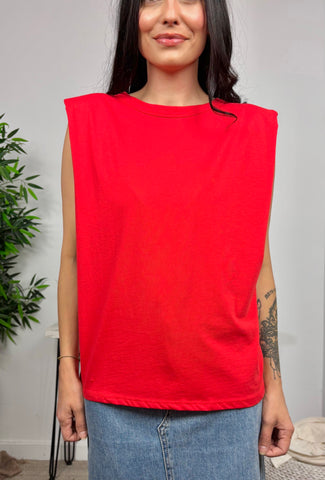 Camiseta Hombreras Rojo