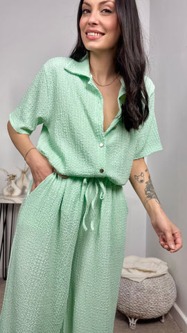 Conjunto Fluido Verde Agua