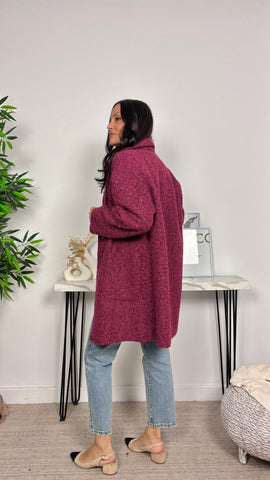 Abrigo Básico Corto Granate