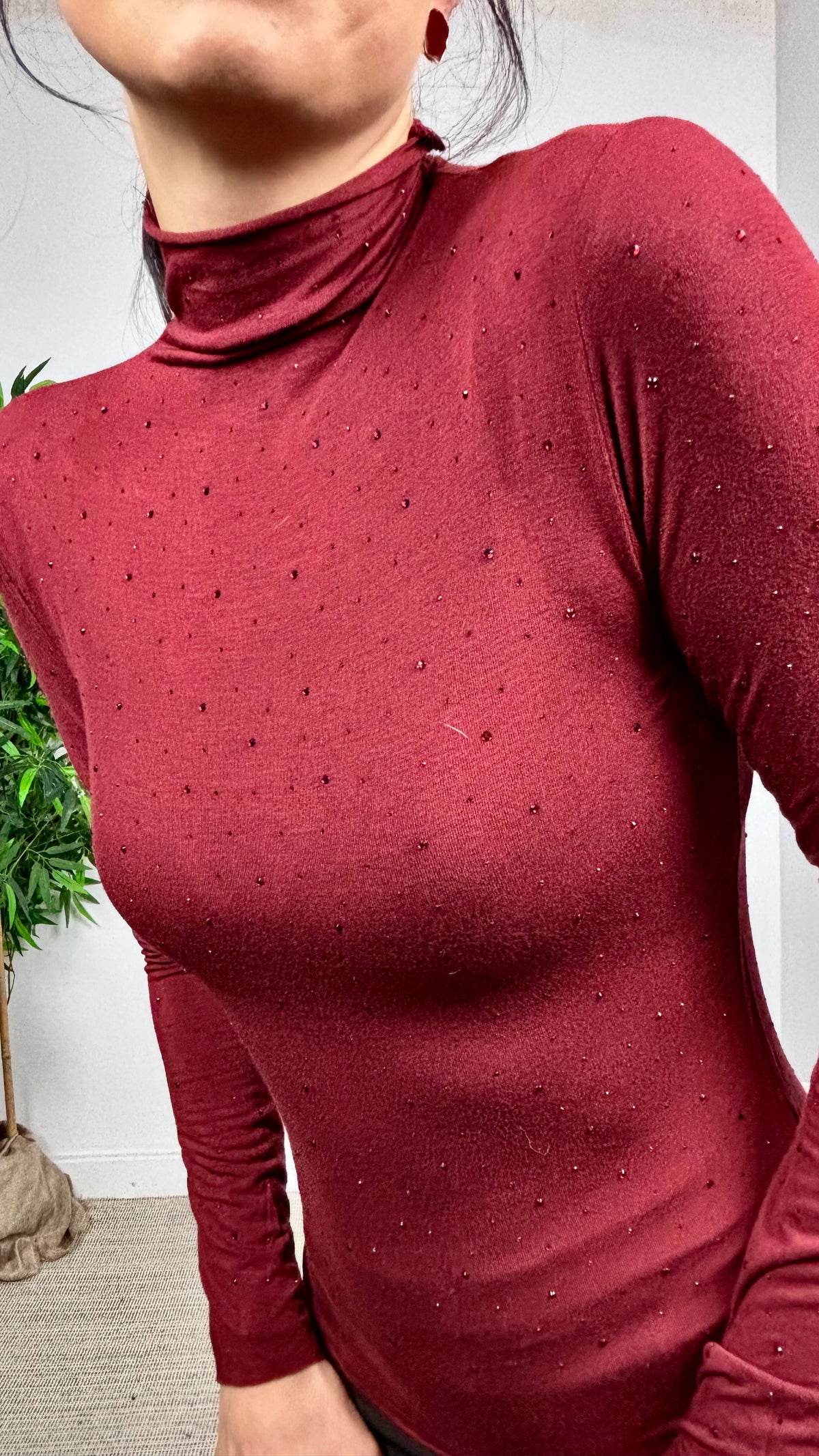 Camiseta Strass Granate