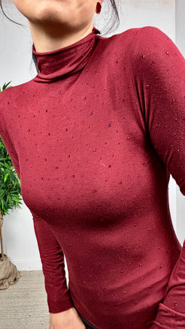 Camiseta Strass Granate