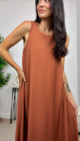 Vestido Basic Teja