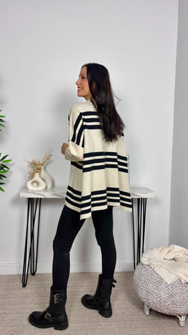 Jersey Rayas Oversize Crudo